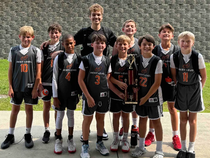 Best Level Basketball travel team championship celebration